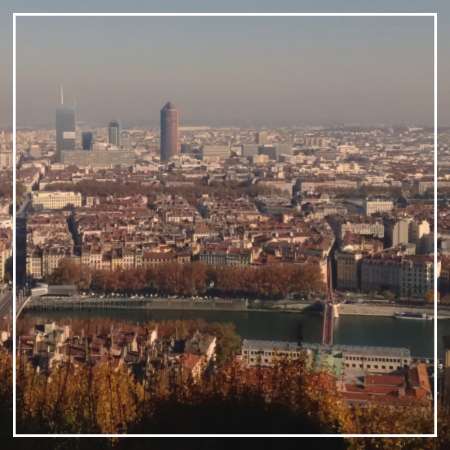 Lyon Skyline Fourvière automne